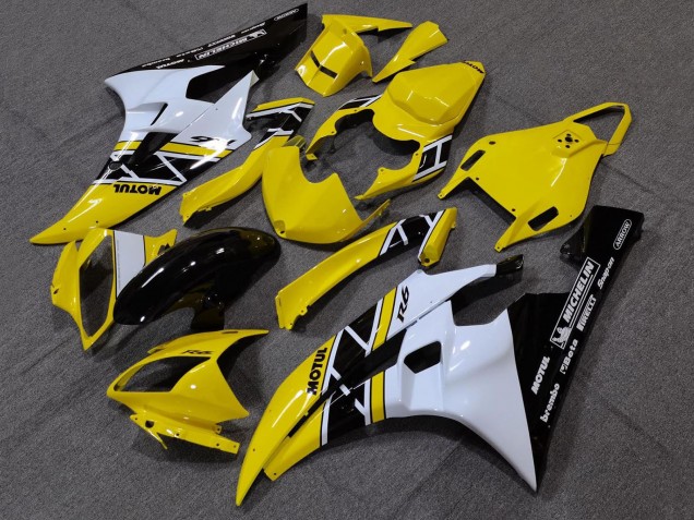 Carena Moto Yamaha YZF R6 2006-2007 - Giallo Bianco Nero Lucido Motul Michelin
