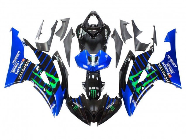Carena Moto Yamaha YZF R6 2008-2016 - Blu Nero Verde Mostro ENEOS Yamalube