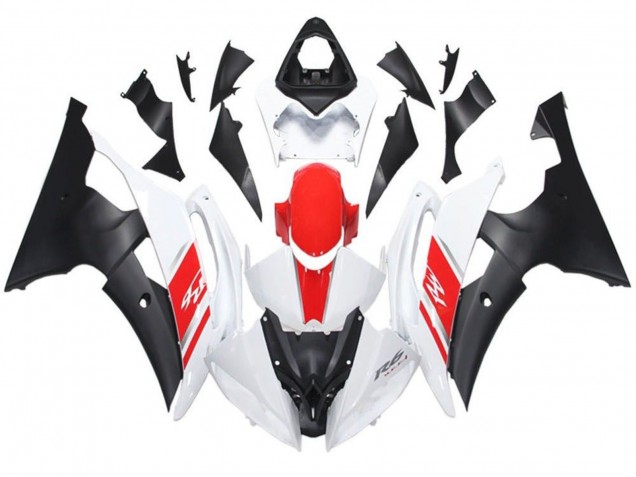 Carena Moto Yamaha YZF R6 2008-2016 - Bianco Rosso Nero Opaco