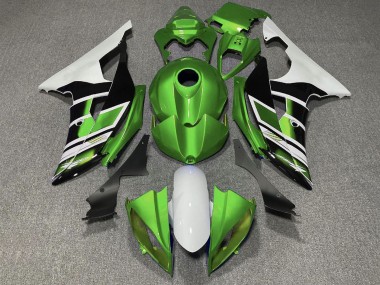 Carena Moto Yamaha YZF R6 2008-2016 - Bianco Verde Nero Lucido Banda