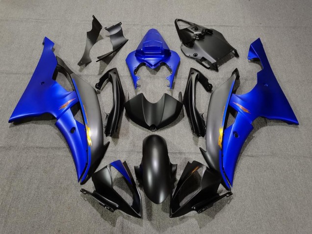 Carena Moto Yamaha YZF R6 2008-2016 - Blu Nero Opaco Giallo Decals