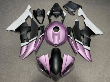 Carena Moto Yamaha YZF R6 2008-2016 - Bianco Viola Chiaro Nero Opaco