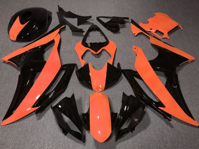 Carena Moto Yamaha YZF R6 2008-2016 - Arancia Nero Lucido