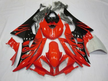 Carena Moto Yamaha YZF R6 2008-2016 - Rosso Nero Lucido Fiamma