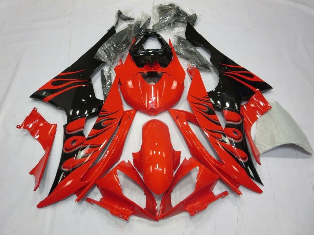 Carena Moto Yamaha YZF R6 2008-2016 - Rosso Nero Lucido Fiamma