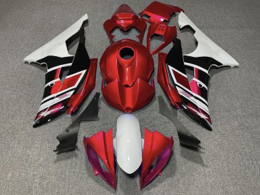 Carena Moto Yamaha YZF R6 2008-2016 - Bianco Rosso Nero Lucido Banda