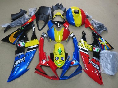 Carena Moto Yamaha YZF R6 2008-2016 - Blu Giallo Rosso Nero Squalo