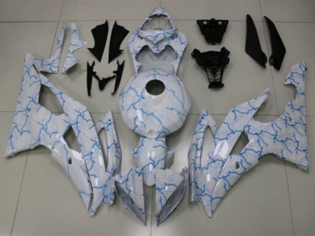 Carena Moto Yamaha YZF R6 2008-2016 - Bianco Azzurro Chiaro Fulmine