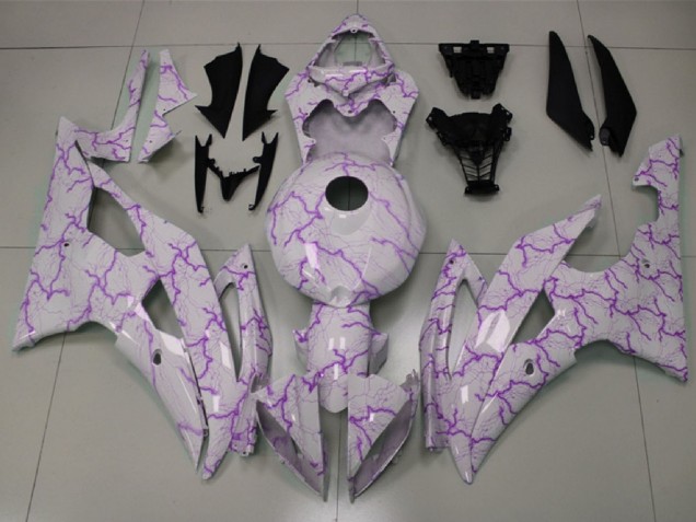 Carena Moto Yamaha YZF R6 2008-2016 - Bianco Viola Fulmine