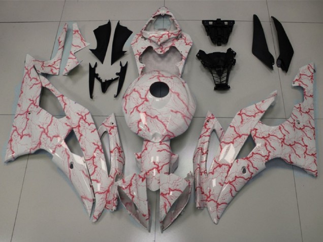 Carena Moto Yamaha YZF R6 2008-2016 - Bianco Rosso Fulmine