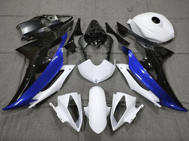 Carena Moto Yamaha YZF R6 2008-2016 - Bianco Blu Nero Lucido