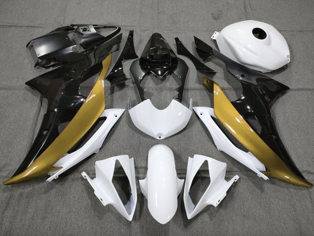 Carena Moto Yamaha YZF R6 2008-2016 - Bianco Oro Nero Lucido