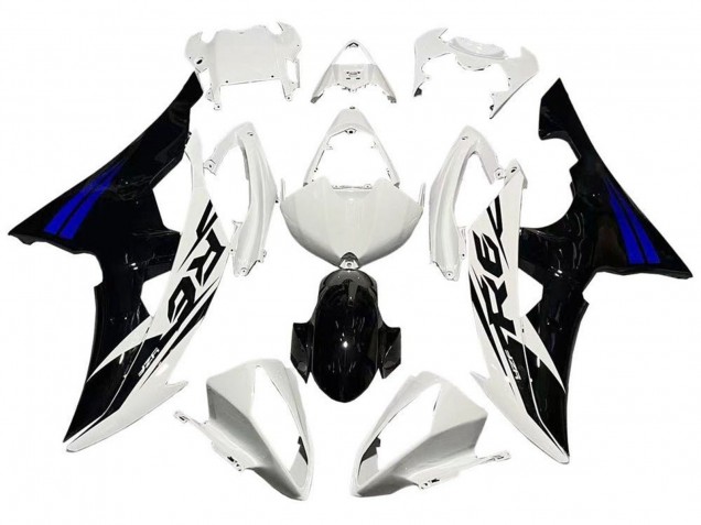 Carena Moto Yamaha YZF R6 2008-2016 - Bianco Blu Nero Lucido