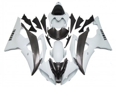 Carena Moto Yamaha YZF R6 2008-2016 - Bianco Falso Fibra di Carbonio Stile