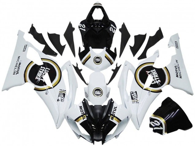 Carena Moto Yamaha YZF R6 2008-2016 - Bianco Nero Lucky Strike
