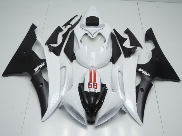 Carena Moto Yamaha YZF R6 2008-2016 - Bianco Rosso Nero Opaco 58