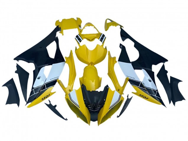 Carena Moto Yamaha YZF R6 2008-2016 - Giallo Bianco Nero Banda
