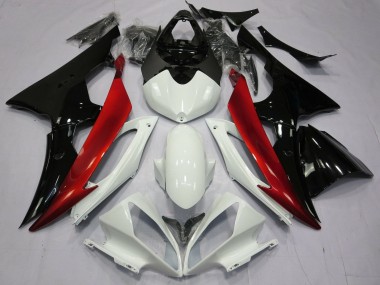 Carena Moto Yamaha YZF R6 2008-2016 - Bianco Rosso Nero Lucido
