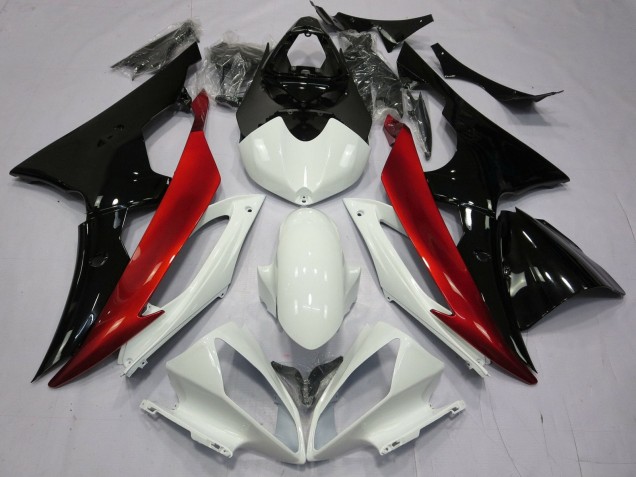 Carena Moto Yamaha YZF R6 2008-2016 - Bianco Rosso Nero Lucido