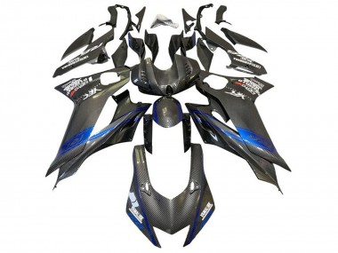 Carena Moto Yamaha YZF R6 2017-2023 - Blu Nero Falso Fibra di Carbonio