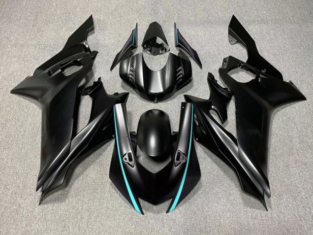 Carena Moto Yamaha YZF R6 2017-2023 - Nero Opaco Turchese Blu