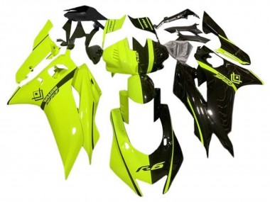 Carena Moto Yamaha YZF R6 2017-2023 - Neon Giallo Nero Lucido Diviso