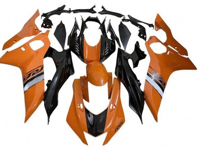 Carena Moto Yamaha YZF R6 2017-2023 - Arancia Argento Nero Lucido
