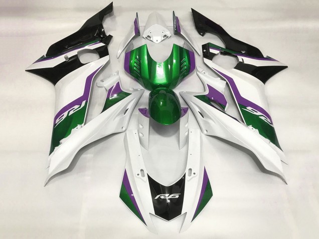 Carena Moto Yamaha YZF R6 2017-2023 - Bianco Verde Viola Nero