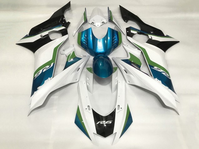 Carena Moto Yamaha YZF R6 2017-2023 - Bianco Blu Verde Nero