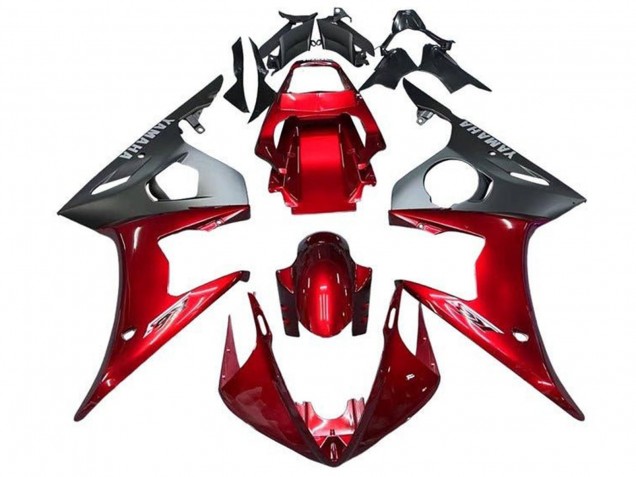 Carena Moto Yamaha YZF R6 2003-2004 - Rosso Nero Opaco