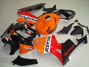 Kit Carena Moto Honda CBR600RR 2005-2006 - Arancia Bianco Rosso Nero Lucido Repsol