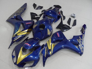 Carena Moto Honda CBR1000RR 2006-2007 - Blu Scuro Oro Banda