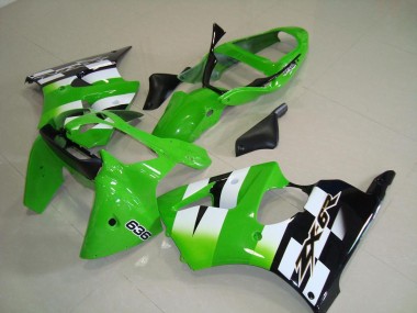 Carena Moto Kawasaki ZX6R 2000-2002 - Verde Bianco Nero 636