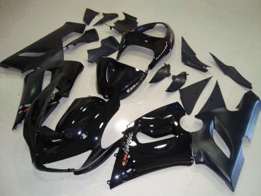 Carena Moto Kawasaki ZX6R 2005-2006 - Nero Lucido Nero Opaco Argento Rosso