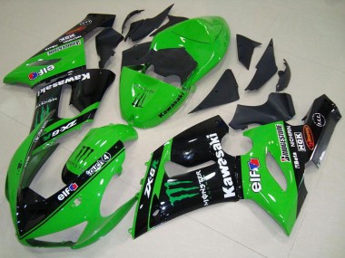 Carena Moto Kawasaki ZX6R 2005-2006 - Verde Nero Lucido Elf Mostro