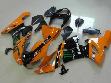 Carena Moto Kawasaki ZX6R 2005-2006 - Arancia Nero Verde Mostro