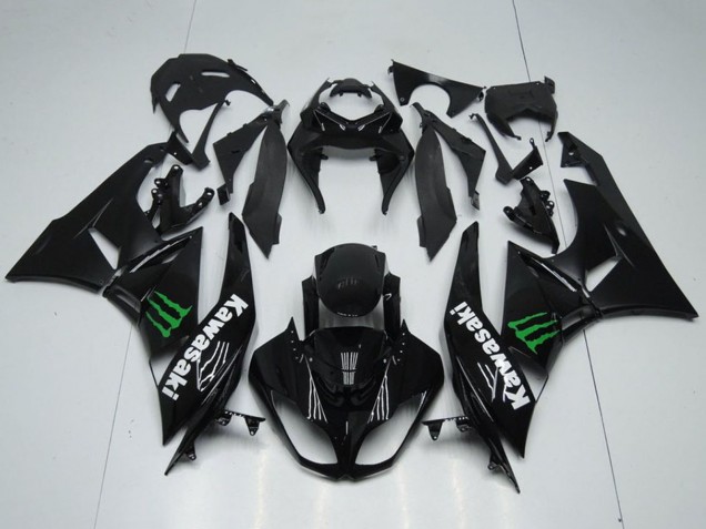 Carena Moto Kawasaki ZX6R 2009-2012 - Nero Lucido Verde Mostro