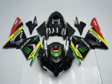 Carena Moto Kawasaki ZX10R 2004-2005 - Nero Lucido Rosso Giallo Verde Mostro
