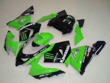 Carena Moto Kawasaki ZX10R 2004-2005 - Verde Nero Mostro Elf