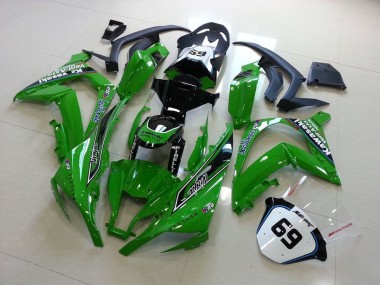 Carena Moto Kawasaki ZX10R 2011-2015 - Verde Nero Lucido Elf Henleys Vent-Axia 69