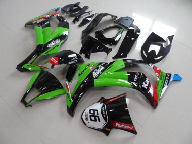 Carena Moto Kawasaki ZX10R 2011-2015 - Verde Rosso Nero Lucido KIPS Motocard Elf 66