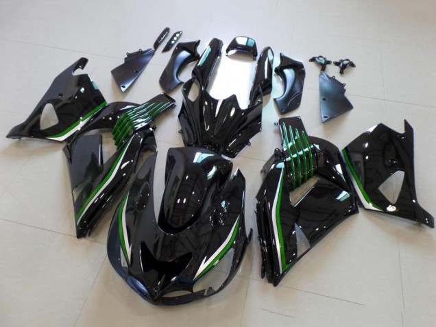 Carena Moto Kawasaki ZX14R ZZR1400 2006-2011 - Nero Lucido Verde Linea