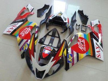 Carena Moto Aprilia RSV1000 2003-2006 - Bianco Rosso Nero Verde Giallo Alice Sax