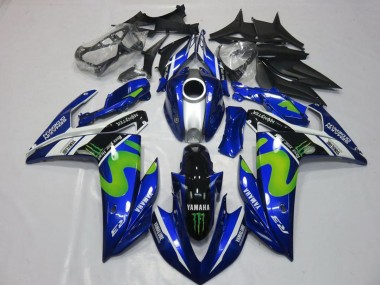 Carena Moto Yamaha YZF R3 2015-2018 - Blu Bianco Nero Verde MoviStar Mostro