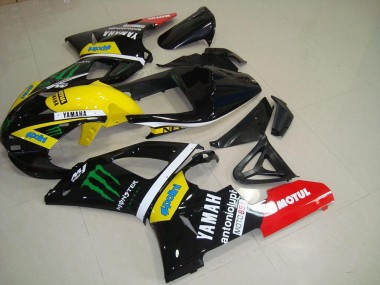 Carena Moto Yamaha YZF R1 2000-2001 - Nero Lucido Giallo Bianco Rosso Mostro Motul