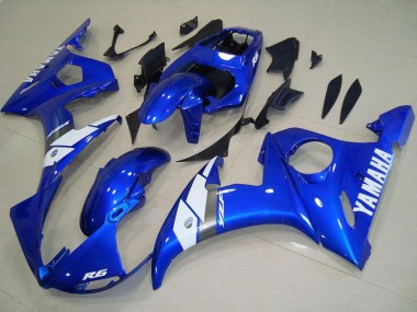 Carena Moto Yamaha YZF R6 2003-2004 - Blu Bianco OEM Stile