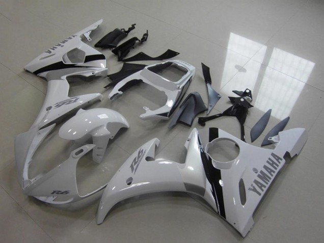 Kit Carena Moto Yamaha YZF R6 2003-2004 - Bianco Nero Lucido