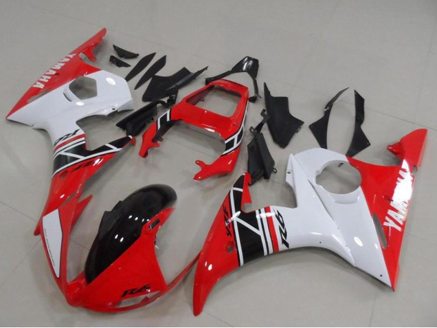 Kit Carena Moto Yamaha YZF R6 2003-2004 - Bianco Rosso Nero Lucido
