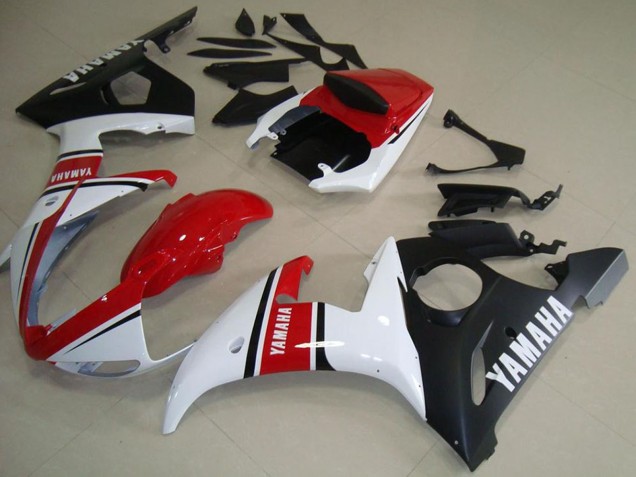 Carena Moto Yamaha YZF R6 2003-2004 - Bianco Rosso Nero Opaco
