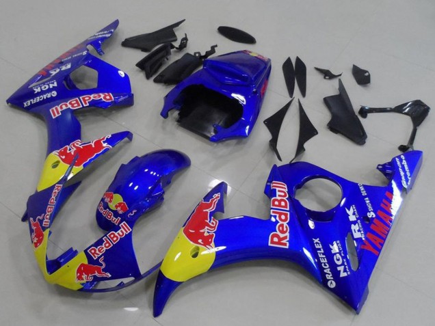 Carena Moto Yamaha YZF R6 2003-2004 - Blu Giallo Red Bull
